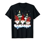 infermiera natale gnomi carino natale infermiera tees per donne uomini maglietta
