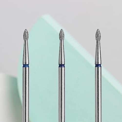 STALEKS PRO Diamond Nail Drill Bits, Set of 3, Olive Shape, 4 x 1.8 mm, Medium Grain - Image 3