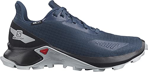 Salomon Alphacross Blast Climasalomon Waterproof (impermeable) unisex-niños Zapatos de trail running, Azul (Dark Denim/Black/Pearl Blue), 31 EU