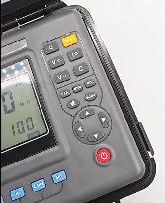 High Voltage Insulation Tester 5kV Insulation Tester High-Voltage Insulation Resistance Tester with Insulation Resistance Range 0.01MΩ～10TΩ DC Voltage Range 0.1~1000V 6 Step Voltage Regulation