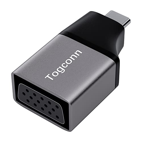 Togconn Usb C To Vga Adapter 1080P@60Hz 3 Pack Portable Type C Male To Vga Female Adapter Converter Compatible With Macbook Pro/Air, Ipad, Dell Xps, Surface Book, Pixelbook And More #TOP4