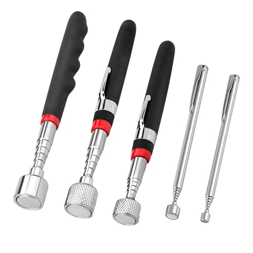 5 Stück Magnetische Teleskopstab -Aufnahmewerkzeug, Ausziehbar Magnetisches Aufnahmewerkzeug, Teleskopmagnet,Langlebiger Teleskop-Magnetkollektor (1.5LB, 3LB, 10LB, 15LB, 20LB)