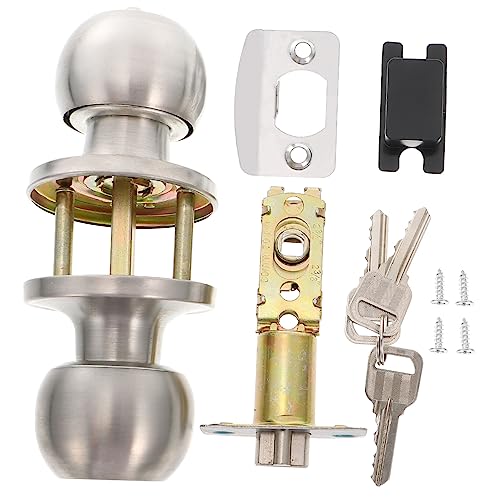 HONITANO Cerradura de Puerta con Pomo Inoxidable Tres Cerrojos Resistentes Estructura Anticorrosión para Interior y Exterior Seguridad Reforzada para Habitaciones y Oficinas