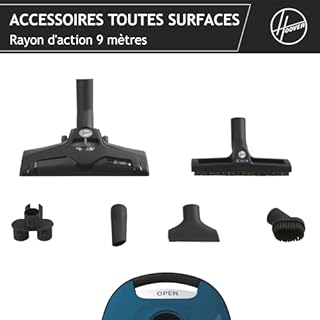 Hoover Telios Extra Aspirateur Traineau avec Sac Compact Silencieux 69 dBA, Puissant 700W, Capacité XL 3,5L, 2 Brosses Universelle & Spéciale Parquet, Filtre EPA 12, Accessoires, TXL10HM