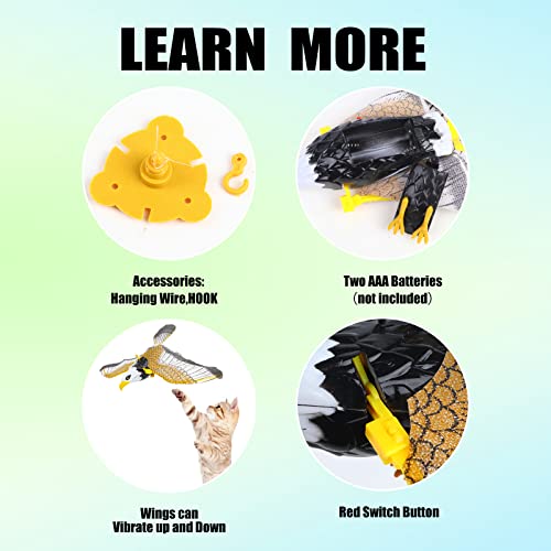 LOMIMOS Brinquedo Interativo de Gato com Pássaro Voador de Simulação, Águia com Luz Sonora para Teto