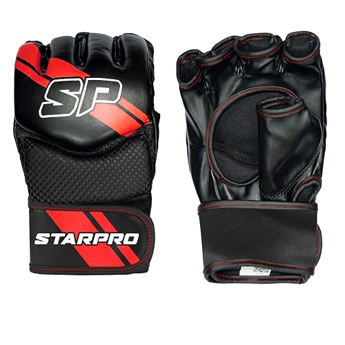 Starpro MMA Gloves for Grappling & Sparring - Lightweight Gloves for Men & Women - Shock Absorbing Padding & Wrist Support