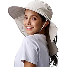 Sun Hats for Women Men UPF 50+ UV Protection Wide Brim Hiking Fishing Hat with Neck Flap