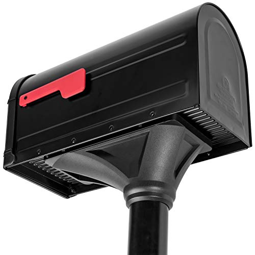 Architectural Mailboxes 7980B-10 Roxbury Mount Mailbox And Premium Steel Post Combo, Medium, Black #TOP3