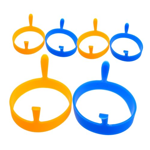 OKUMEYR 6pcs Silicone Cooking Non-stick Molds for Pancakes Breakfast Sandwiches and Fried Eggs Ergonomic Double Ear Design for Easy Flipping and Cooking