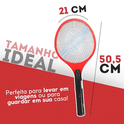 Raquete Mata Mosquito Pernilongo Kit 2 Raquete Elétrica Bivolt Recarregável