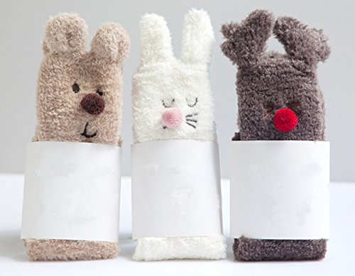 Sheliky Slipper Socks Fuzzy Socks Fleece Crew Socks Animal Winter Socks For Women Girls (Bunny) #TOP1