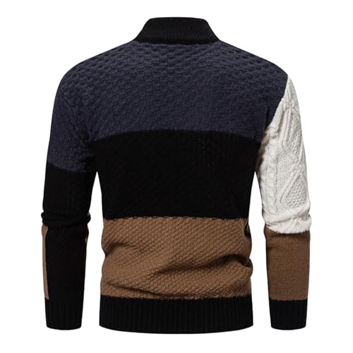 Men’S Mock Neck Knit Pullover Sweater Slim Fit Long Sleeve Vintage Streetwear Knitwear Jumper Top 5