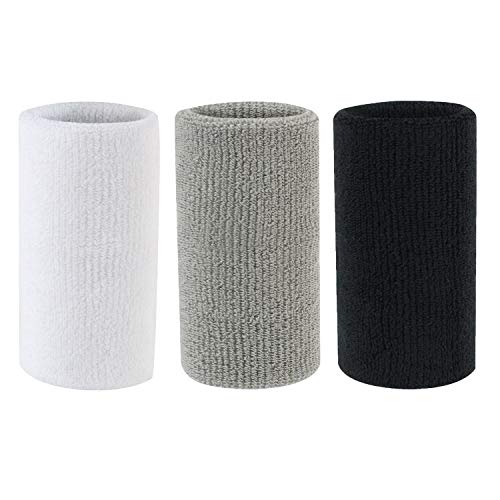 Golden Apple 3 Pairs Men Women Sports Wrist Sweatband Yoga Tennis Squash Badminton GYM Basketball Wristband 15X8cm - Image 5