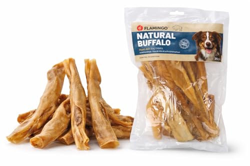 snack per cani - bastoncini per cani - pelle di testa di bufalo 25cm 400g - snack naturale - senza glutine - senza additivi