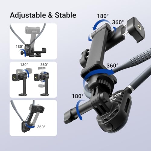 Image of NEEWER Neck Phone Holder, Quick Release Adjustable Bed Cell Phone Action Camera Chest Mount Accessories Kit Compatible with iPhone DJI Insta 360 Samsung for POV Vlogging Video Recording, GP48