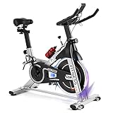 schwungrad in uhren 【Robuster Stahlrahmen】- Das Fitness-Bike besteht aus einem Hochleistungs-Stahlrahmen. Das 12KG Schwungrad Riemenantriebssystem ist sanfter als Kettentransport. Die Schallwand über dem Schwungraddesign sorgt für Bewegungssicherheit und vermeidet Verletzungen