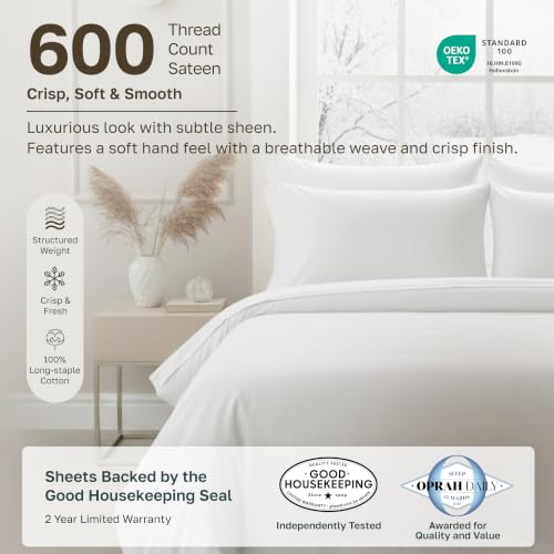 California Design Den 600 Thread Count Full Size Sheet Sets, Honey Caramel - image 2