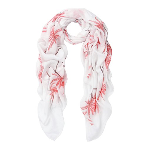 Elegant Tropical Palm Tree Print Frayed End Scarf Wrap - Diff Colors Available2