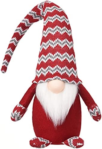 Argodaze Christmas Plush Gnomes Tomte Gnome Ornaments Handmade Swedish Dwarf Figurine Holiday Elf Home Decorations 19 Inches (Red)