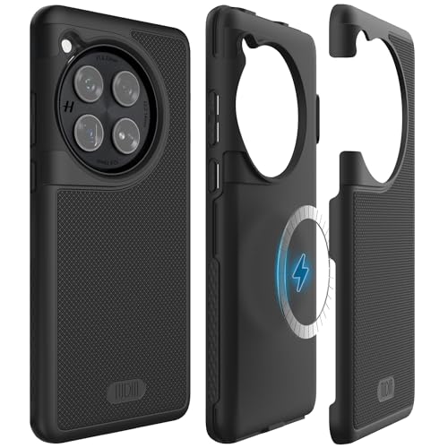 Image of TUDIA MergeGrip [Magsafe Compatible] for OnePlus 12 5G Back Cover - Military Grade Drop Tested Dual Layer Shockproof Anti-Slip Heavy Duty Protective Case- Matte Black