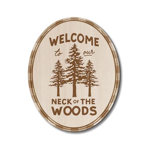 Dilemat Rustic Cabin Wall Art Decor, Welcome to Our Neck