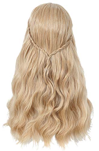 Image of Linfairy 70S Long Blonde Wavy Hippie Wigs Halloween Cosplay Costume Wig for Women Party