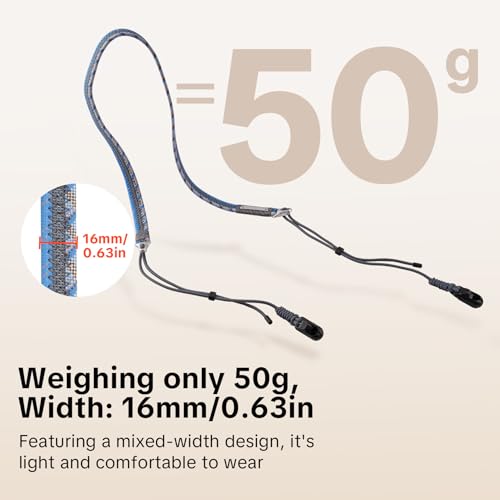 Image of PGYTECH Camera Shoulder Strap Slim Trendy Style, Quick Release Braided Rope Camera Strap Holds 66.1lb, Adjustable Neck Straps for Compact Camera /Mirrorless /Phone for Young Photographers, Mystic Blue