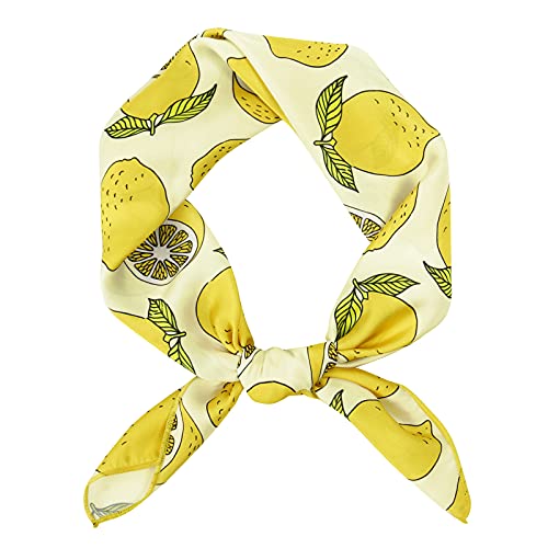 GERINLY Cute Bandana for Women Fruits Printed Square Hair Scarf Headband Summer Accessories Lovely Neckerchief