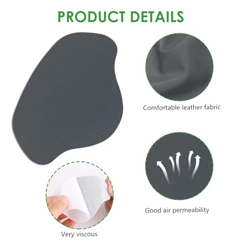 Image of Inside Shoe Heel Repair Patches, Self-Adhesive Shoe Hole Patch Kit for Sneaker Mesh Sports Tennis Work Hiking, Quick Fix for Inner Heel or Toe Holes (Grey (12 Pcs))