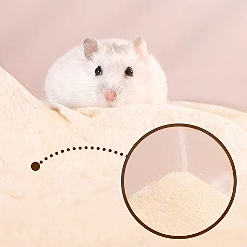 DR.DUDU Hamster Bath Sand, 6.6lb Dust Free Desert Sand or Potty Litter Sand for Hamster Chinchillas Gerbil Syrian Mice Small Animals (Beige) - Thumbnail 3