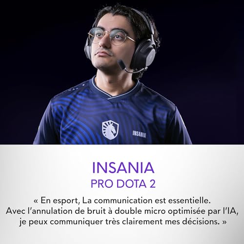 Casque Gaming sans Fil Alienware Pro – Haut-parleurs 50 mm en graphène, ANC Hybride, 75h d’autonomie, AI Micro, Alienware Command Center, Dark Side of The Moon