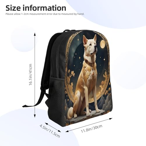 Comfort Fit Unisex Dog Lunar Golden Ornament Backpack Durable for Daily Commute & Travel Adventures 16 Inch4