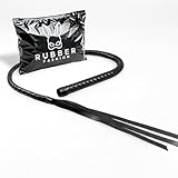 Rubberfashion Leder Peitsche lang - BDSM Set - Erotik Spielzeug - Flogger & Peitschen - Bondage Set für Paare 120 cm Schwarz