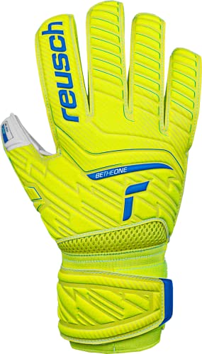 Reusch Attrakt Grip Goalkeeper Gloves, Yellow/White/Blue, Size 8 #TOP1