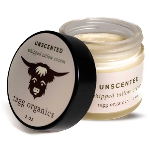 TAGG ORGANICS Whipped Tallow Cream for Skin - 100% Organic & Chemical-Free - Deep, Long-Lasting...