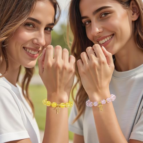 Firefly Glass Beaded Bracelet Bow Charm Bracelet for Women Gold Colored Handmade Preppy Bracelet Stretch Romantic Jewelry Gift4