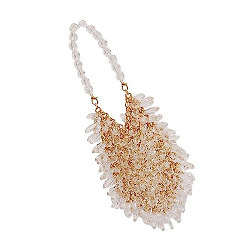 Mini sac pour téléphone portable avec chaîne et perles pratique pour femme