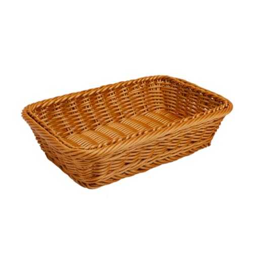 VOSAREA 1 PC Light Brown Fruit and Vegetable Basket Stylish Household Storage for Picnic Food Decorative Kitchen Use Design