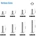 DYWISHKEY 195 Pieces M5 x 6mm/8mm/10mm /12mm/16mm/20mm/25mm/30mm Stainless Steel 304 Hex Button Head Cap Bolts and Nuts Kit