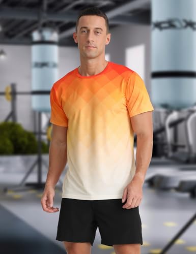 Men's Athletic T-Shirt Performance Gym Shirt Quick Dry Moisture Wicking Running Workout Short Sleeve Tops2