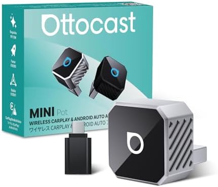 OTTOCAST Mini 2-in-1 Wireless CarPlay/Android Auto Adapter,Auto-Reconnect