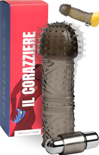 MySecretCase Funda de Silicona - Alargador de Pene para Hombre y Mujer, Agrandador Penes para Hombres, Estimulador Vagina para Parejas, Consolador Mujer, Extensor Peniano(Transparente) (Vibratorio)