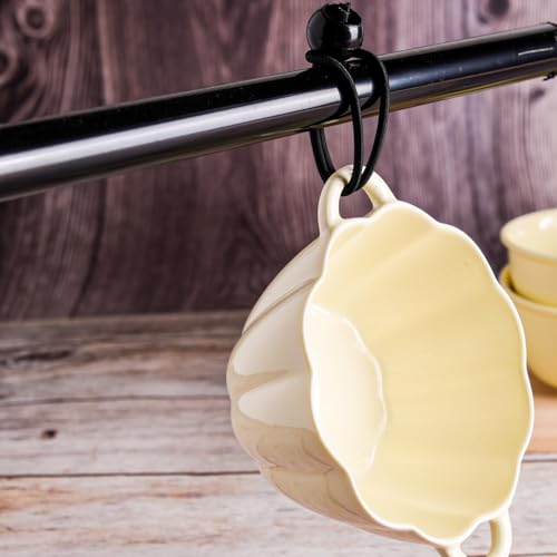 Luxiremi 20 Stück Bungee-Schnüre mit Kugeln, 15cm Latex Bungee-Krawatten Heavy Duty Tarpaulin Ball Bungee für Tarpaulin, Camping Tarp und Haushaltsgegenstände (Schwarz)