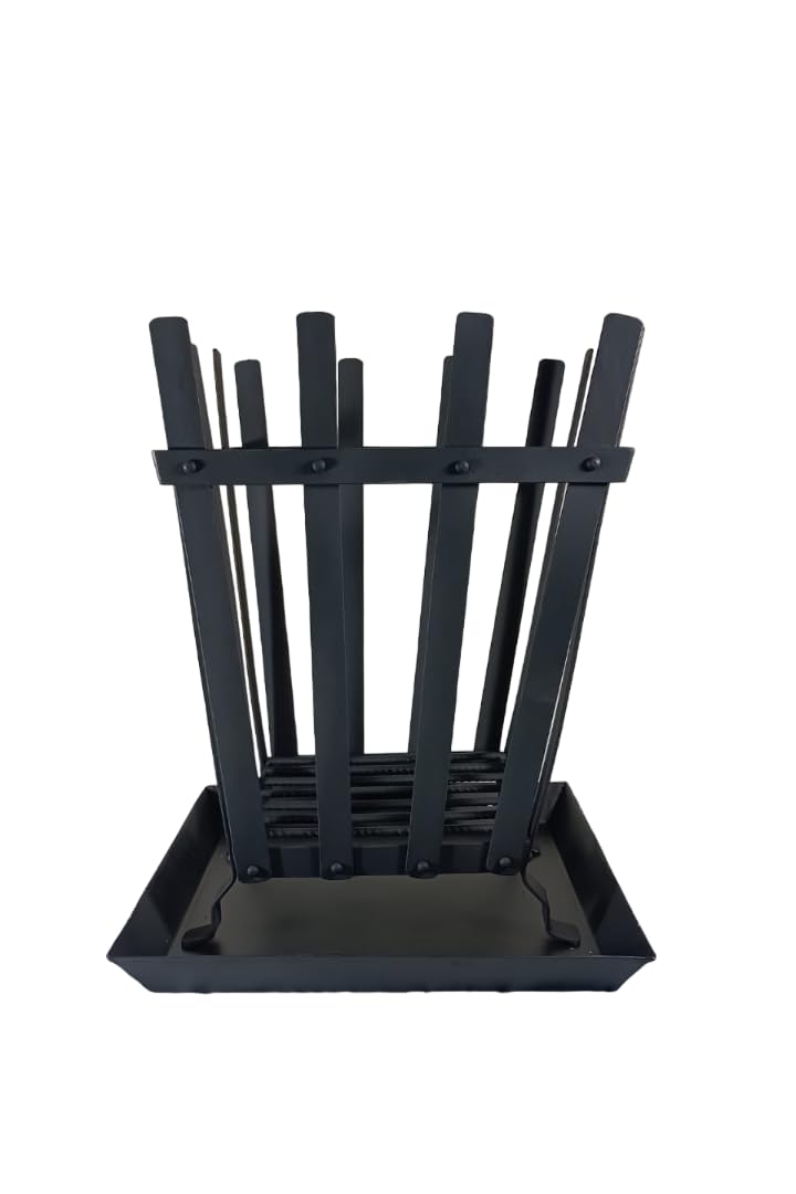 Chilz Square Bonfire Pit/Camp Warmer for Camping with Steel Tray,Outdoor Campfire Stand 30 * 30 * 42 centimetres Height and 10kg Weight Approx