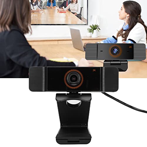 Elprico Desktop-Computerkamera, USB2.0 HD-Webcam mit Automatischer Fokussierung, Eingebautes 2K-Mikrofon 5 FHD 2560x1440 QHD Plug-Play-Computerkamera (WB9) – Bild 3