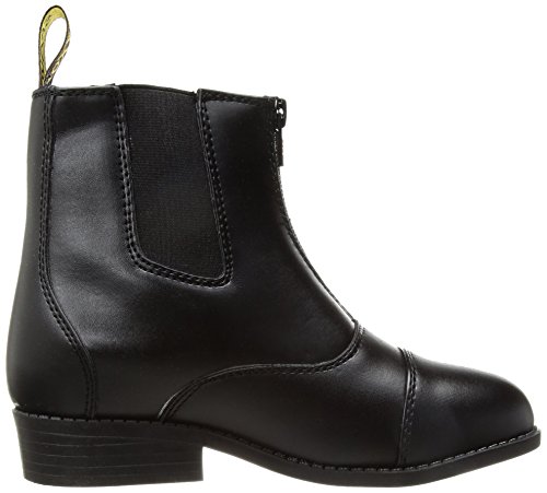 Saxon Girls Equileather Zip Front Boots, Black, Child Size 3