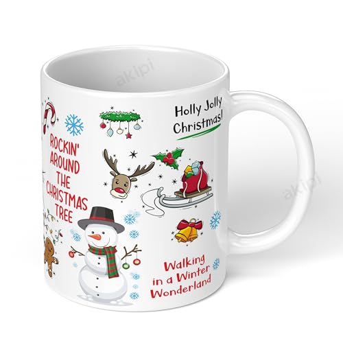 Image of Cup of Christmas Cheers - Merry Christmas Santa Ceramic Mug 11oz Designer Coffee /Tea Cup ARM675