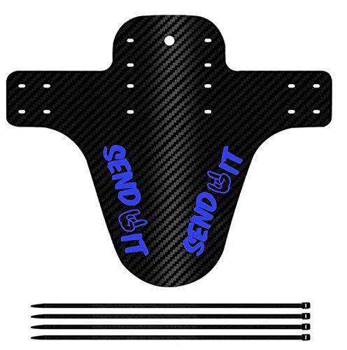 Mtb Fender - Bike Mud Guard - Mountain Bike Fender - Send It Carbon Fiber Mudguard For 26 27.5 And 29 Inch Bikes (Blue) #TOP4