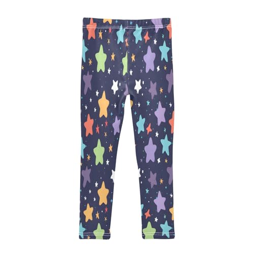 Bolaz Toddler Girls Leggings Printed Yoga Pants Leggings Green Purple Stars for Kids2