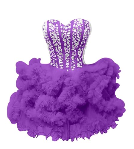 Tulle Homecoming Dresses Sparkling Teens Quinceanera Dresses Ball Gown Short Cocktail Performance Prom Dresses for Junior